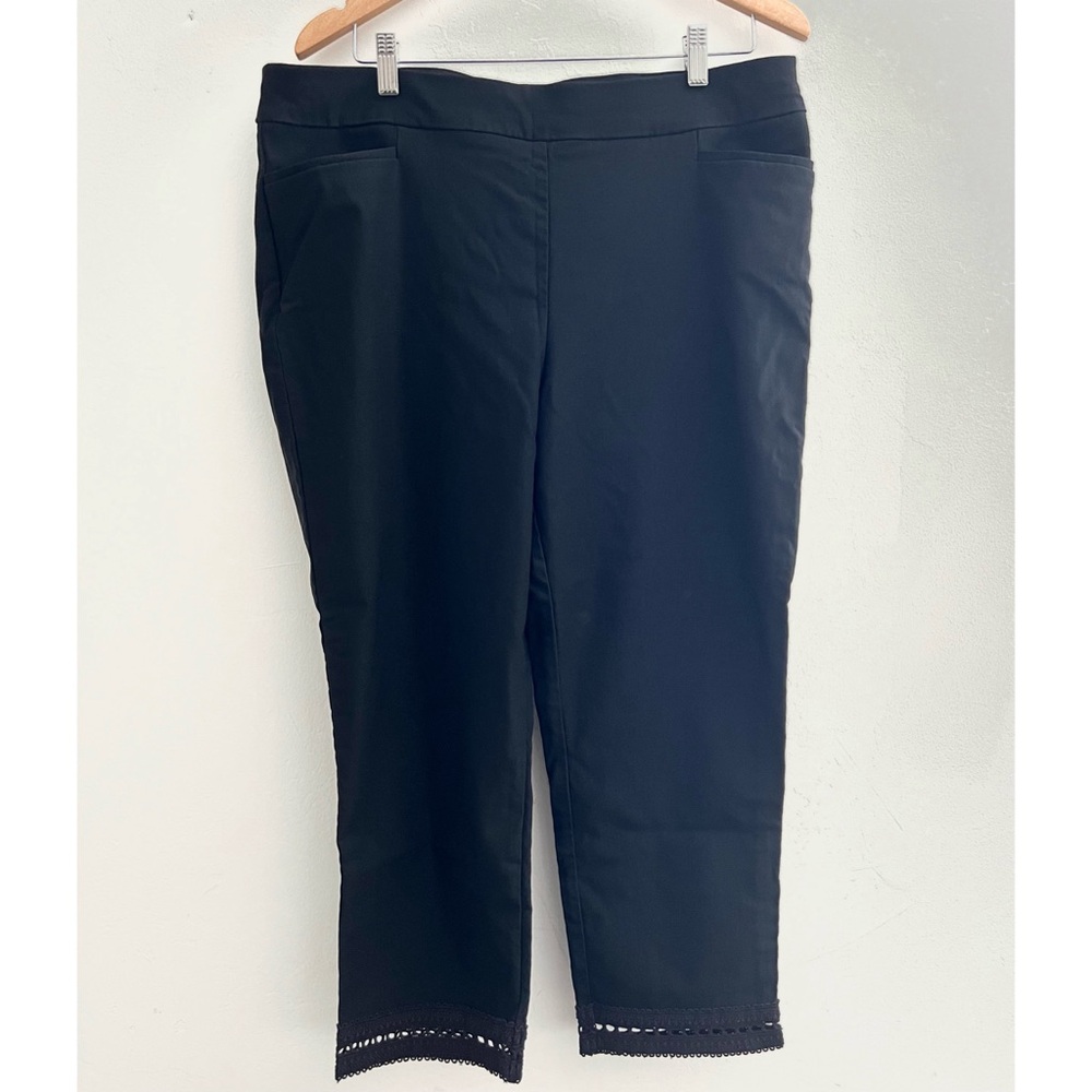 Chicos Slacks with crochet trim